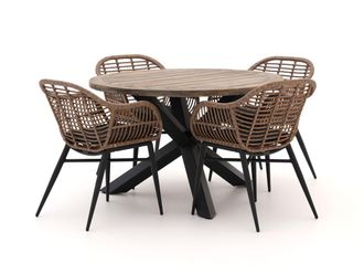 Intenso Furniture Intenso Azora/ROUGH-Y &oslash;120cm dining tuinset 5-delig