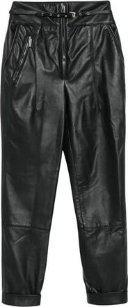 Nili Lotan Shon Leren Broek - Dames - Leren Broeken - Zwart - XS - Leer - Broeken