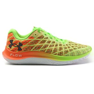Under Armour Flow Velociti Wind 2 Synthetic Textile Mens Low Top Trainers - Green Orange - Size:UK 11.5