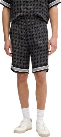 Karl Lagerfeld Viscose Shorts met Patroon - Heren - Korte Broeken - Zwart - S - Polyester - Korte Broeken