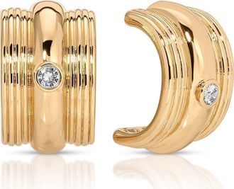 Ettika Textured Statement Hoop Earrings in Gold at Nordstrom Rack