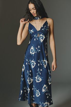 Maeve The Clara Printed V-Neck A-Line Midi Dress by Maeve