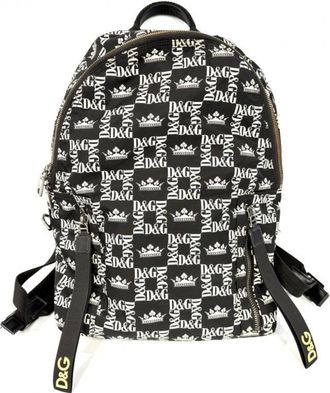 Dolce & Gabbana Black White Nylon Backpack (Pre-Owned)