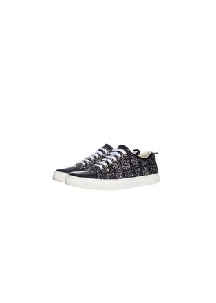 Lanvin Black & white tweed low top trainers Size 39