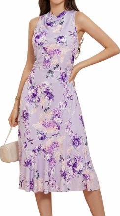 Grace Karin Women Sleeveless Dress Floral Evening Gowns Dress Deep Purple Flower Dress 2615-2
