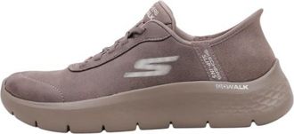 Skechers Womens Go Walk Flex Mali Slip-On Sneakers, Brown Textile/Trim, 4.5 UK