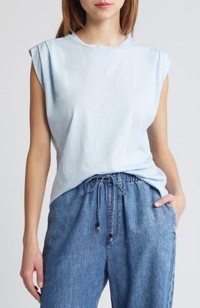 Rag & Bone Slub Pleat Organic Cotton Tank in Light Blue at Nordstrom Rack, Size Large