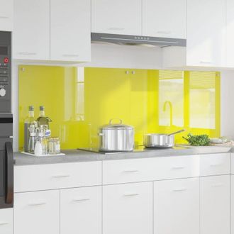 vidaXL vidaXL Rivestimento da Cucina 2 pcs Giallo 90 x 60 cm vetro temperato