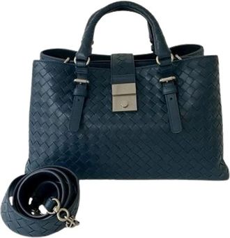 Bottega Veneta Pre-owned Handbags, female, Blue, Size: ONE SIZE Pre-owned Leather shoulder-bags