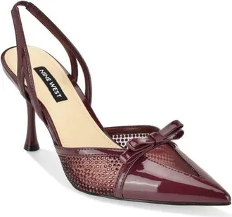 Nine West Padell Pointed Toe Slingback Pump in Dark Red at Nordstrom, Size 10.5