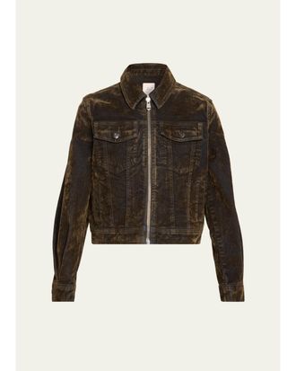 Cinq &agrave; Sept Nicole Flocked Denim Jacket