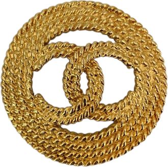 Chanel Vintage Metalen Broche CC