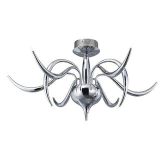 Netlighting Llamas Ceiling 9 Light G4 Polished Chrome NOT LEDCFL Compatible in Grey