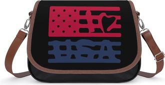 Generic I Love USA Crossbody Bag Womens Handbag PU Message Bags Shoulder Purse with Adjustable Strap