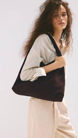 Mango Borsa shopper crosta di cuoio cioccolato - Donna - Taglia unica - MANGO