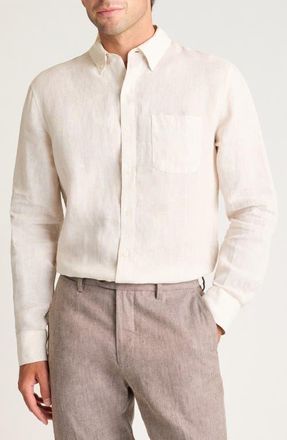 Bonobos Everyday Pinstripe Linen Button-Down Shirt in Summer Sand at Nordstrom, Size Xx-Large