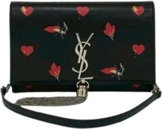Saint Laurent Pre-owned Clutches, female, Black, Size: ONE SIZE Pre-owned Leather Shoulder Bag