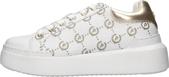 Pollini Faux Leather Trainers - Dames - Sneakers - Wit - 41 EU - Leer - Schoenen