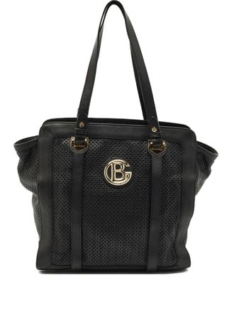 Baldinini logo-detail leather tote bag - Black