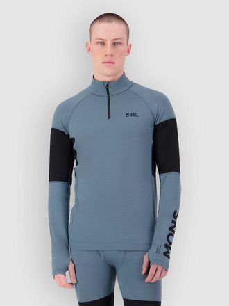 Mons Royale Olympus Merino 1/4 Zip Long Sleeve Camiseta T&eacute;cnica azul