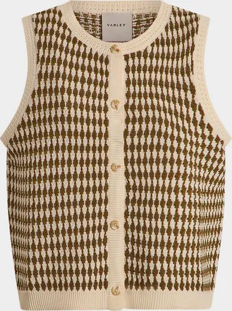 Varley Aura Diamond Jacquard Knit Top