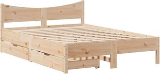 vidaXL Estructura De Cama Con Cajones Madera Maciza De Pino 135x190 Cm Vidaxl