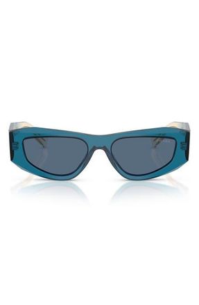 Prada 52mm Pillow Sunglasses in Blue /Dark Blue at Nordstrom