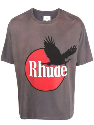 Rhude T-shirt con stampa - Grigio