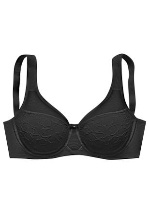 Nuance Minimizer-BH NUANCE, Damen, Gr. 100, Cup F, schwarz, Spitze, Obermaterial: 83% Polyamid, 17% Elasthan, BHs Minimizer-BH, mit B&uuml;gel und breiten Tr&auml;gern