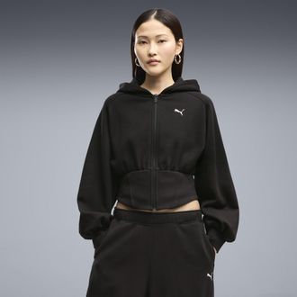 Puma Felpa con cappuccio Street Glam da donna, Abbigliamento, Nero, XL
