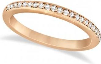 Allurez Half-Eternity Diamond Pave Wedding Band 18k Rose Gold (0.18ct)