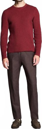 Billy Reid Mini Waffle Crewneck Sweater In Syrah