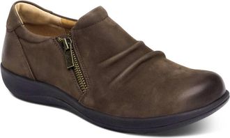 Aetrex Womens Katie Side Zip Slip-On In Dark Earth