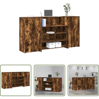 vidaXL vidaXL Truciolato - Banco Reception Rovere Fumo 200x50x103,5cm in Legno Multistrato