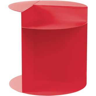 Beliani Beliani - Mesa Auxiliar De Metal Redonda Con Estante Rojo Taggart