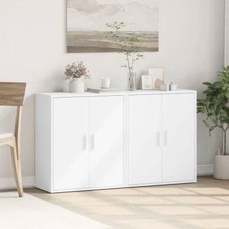 Berkfield Home Sideboards 2 pcs White 60x31x70 cm Engineered Wood | Size: 60 x 31 x 70 cm