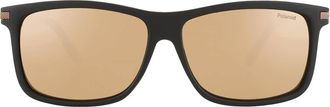 Polaroid Grey Gold Mirror Rectangular Mens Sunglasses PLD 2075/S/X 0003/LM 59