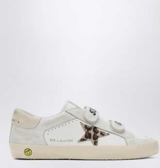 Golden Goose Old School sneakers in white with leopard-print star
