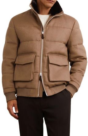 Reiss Gerald Puffer Jacket in Light Brown at Nordstrom, Size X-Large
