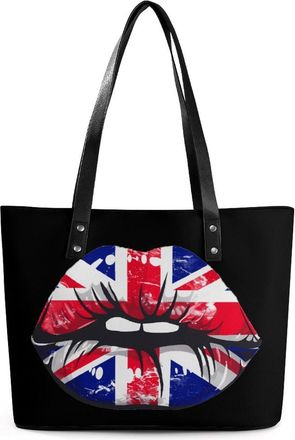 Generic Great Britain England Lips Tote Bags for Women Cute Shoulder Purses Handbags