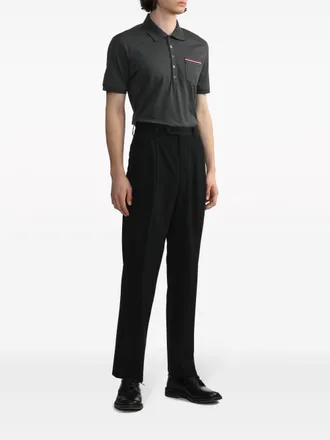 Thom Browne RWB Stripe Patch Polo - Anthracite Grey