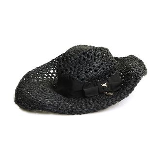 Patrizia Pepe Sombrero Cl&aacute;sico Redondo con Ajour - Accessories - Mujer - Negro - S