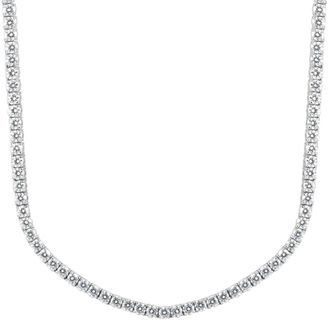 Pompeii3 Huge 23 Ct Moissanite Tennis Necklace 14K White Gold 18
