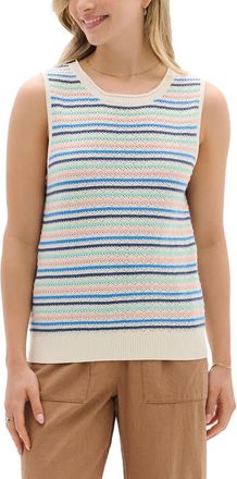 Hatley Kate Stripe Cotton Sweater Vest in Natural at Nordstrom, Size X-Large