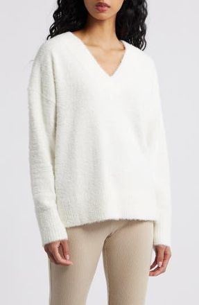 BP. Fuzzy V-Neck Sweater in Ivory at Nordstrom Rack, Size Xx-Small