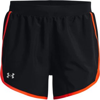 Under Armour Womens Fly by 2.0 Running Shorts, Black (018)/Phoenix Fire, Medium, Black (018)/Phoenix Fire, M