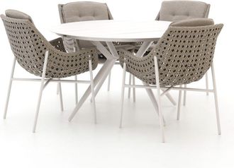 Manifesto Furniture Manifesto Novara/Sora ø127cm dining tuinset 5-delig