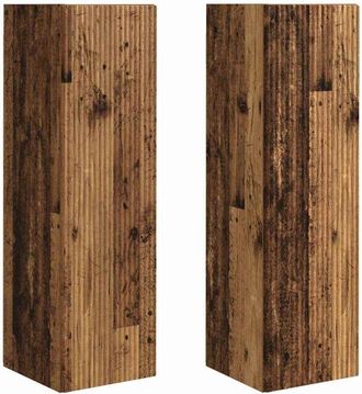 vidaXL Mueble De Tv Montado En La Pared 2 Pcs Madera Vieja Vidaxl