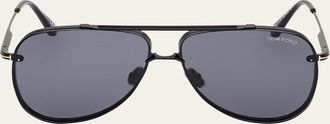 Tom Ford Leon Metal & Acetate Aviator Sunglasses