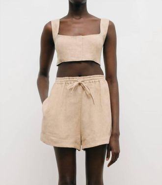 Le Kasha Tabal Linen Short In Straw